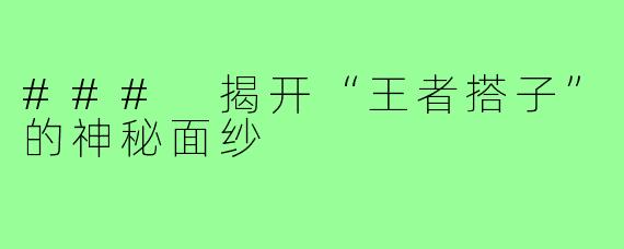 ### 揭开“王者搭子”的神秘面纱