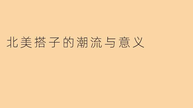 北美搭子的潮流与意义