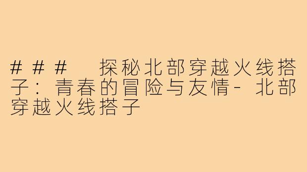 ### 探秘北部穿越火线搭子：青春的冒险与友情-北部穿越火线搭子