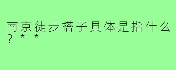南京徒步搭子具体是指什么？**