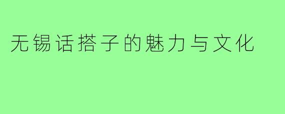 无锡话搭子的魅力与文化