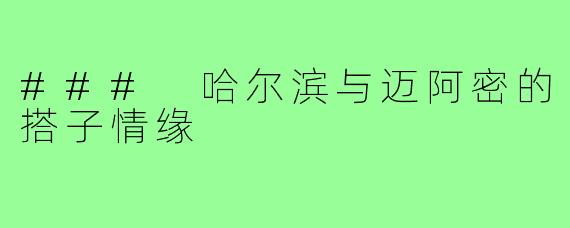 ### 哈尔滨与迈阿密的搭子情缘