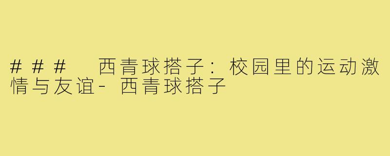 ### 西青球搭子:校园里的运动激情与友谊-西青球搭子