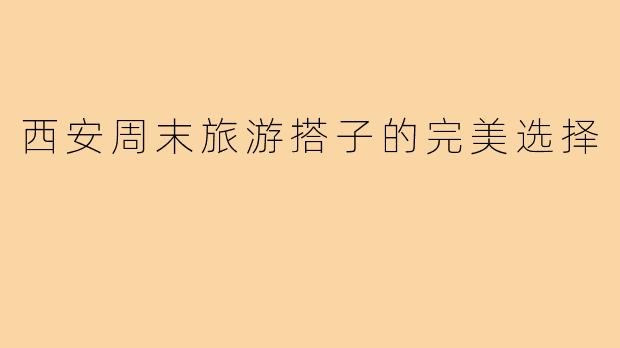 西安周末旅游搭子的完美选择