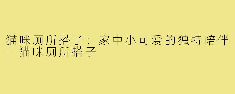 猫咪厕所搭子：家中小可爱的独特陪伴-猫咪厕所搭子