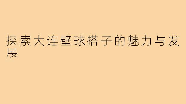 探索大连壁球搭子的魅力与发展