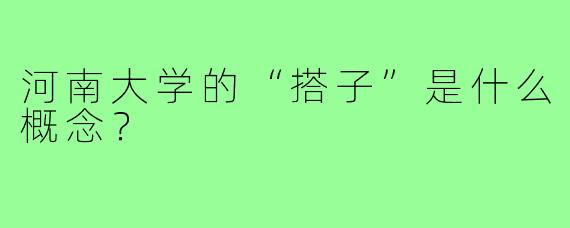 河南大学的“搭子”是什么概念？