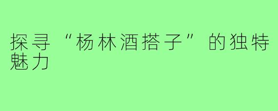 探寻“杨林酒搭子”的独特魅力