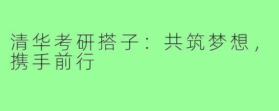清华考研搭子：共筑梦想，携手前行
