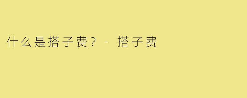 什么是搭子费？-搭子费