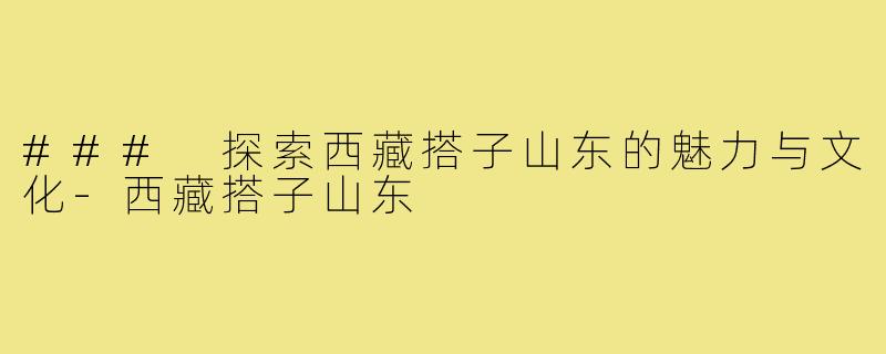 ### 探索西藏搭子山东的魅力与文化