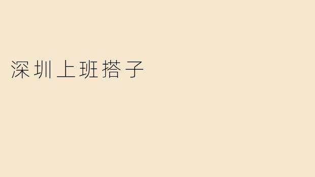 深圳上班搭子
