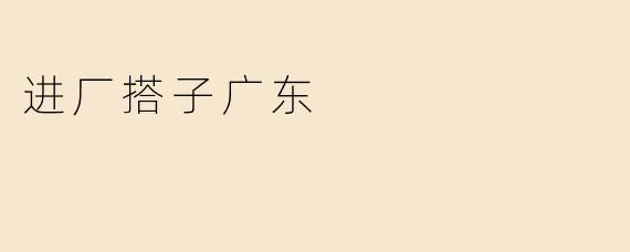 进厂搭子广东