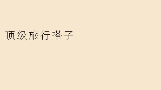 顶级旅行搭子