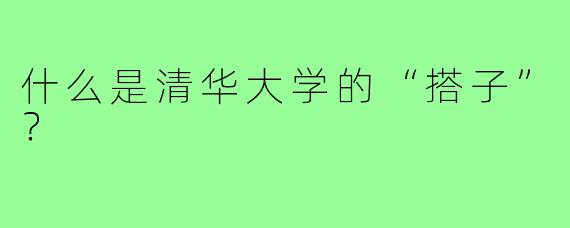 什么是清华大学的“搭子”？