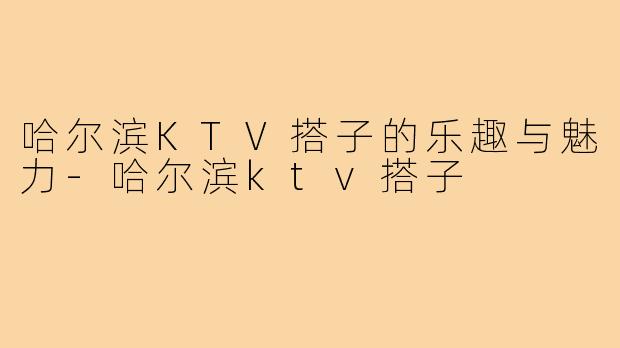 哈尔滨KTV搭子的乐趣与魅力