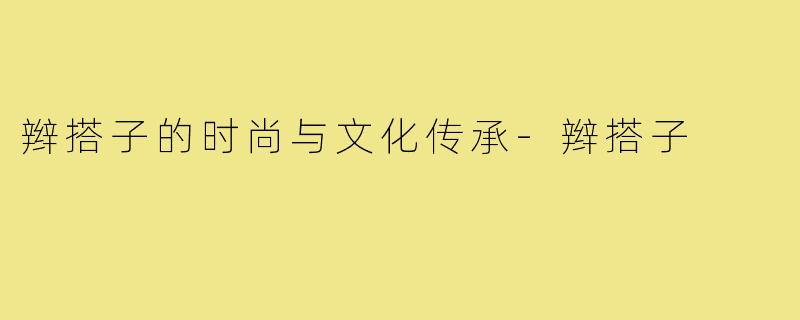 辫搭子的时尚与文化传承-辫搭子