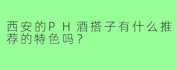 西安的PH酒搭子有什么推荐的特色吗?