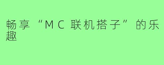 畅享“MC联机搭子”的乐趣