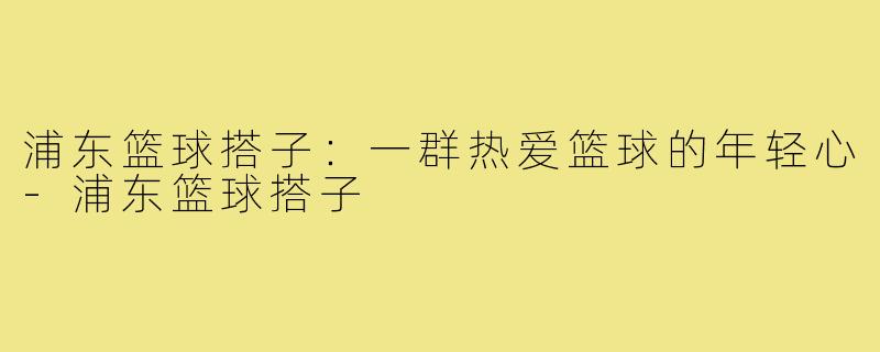 浦东篮球搭子:一群热爱篮球的年轻心-浦东篮球搭子