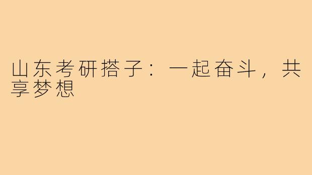 山东考研搭子：一起奋斗，共享梦想