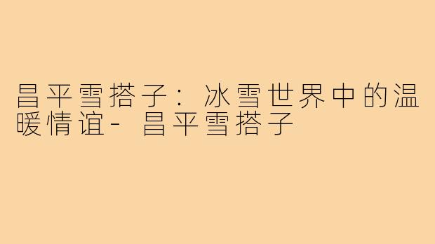 昌平雪搭子：冰雪世界中的温暖情谊