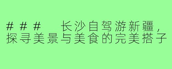 ### 长沙自驾游新疆,探寻美景与美食的完美搭子