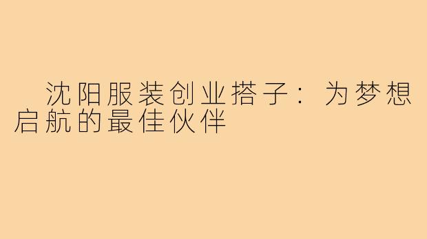  沈阳服装创业搭子：为梦想启航的最佳伙伴