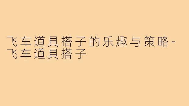 飞车道具搭子的乐趣与策略-飞车道具搭子