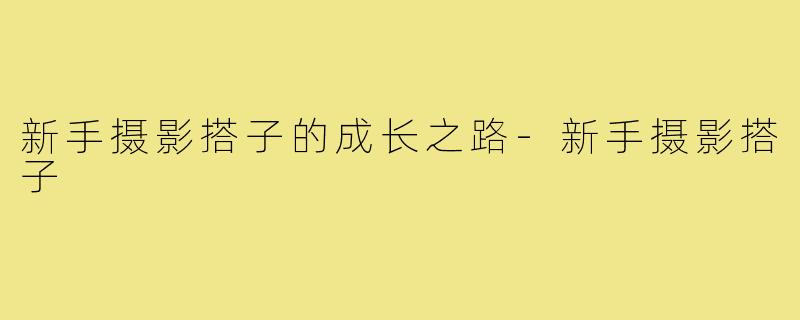 新手摄影搭子的成长之路-新手摄影搭子