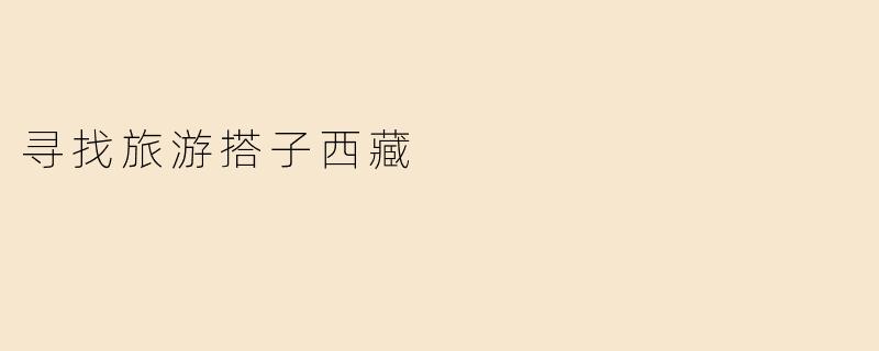 寻找旅游搭子西藏