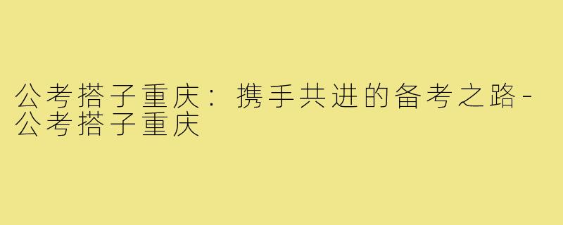 公考搭子重庆：携手共进的备考之路-公考搭子重庆