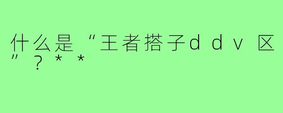 什么是“王者搭子ddv区”？**
