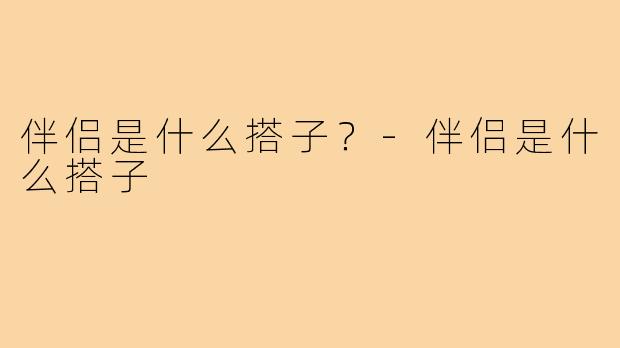 伴侣是什么搭子？