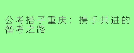 公考搭子重庆：携手共进的备考之路