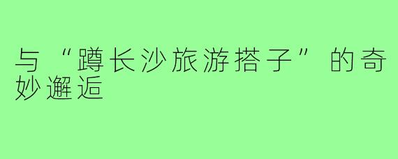 与“蹲长沙旅游搭子”的奇妙邂逅