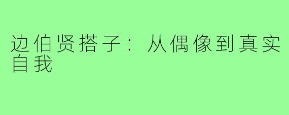 边伯贤搭子：从偶像到真实自我