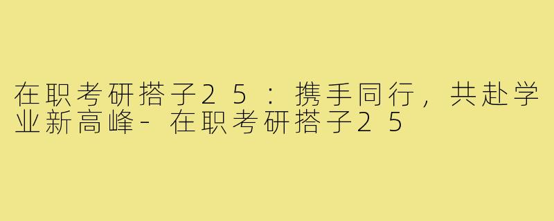 在职考研搭子25：携手同行，共赴学业新高峰-在职考研搭子25