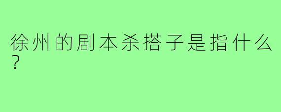 徐州的剧本杀搭子是指什么？  