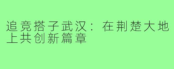 追竞搭子武汉：在荆楚大地上共创新篇章