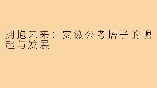 拥抱未来：安徽公考搭子的崛起与发展
