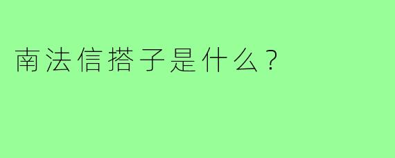 南法信搭子是什么？