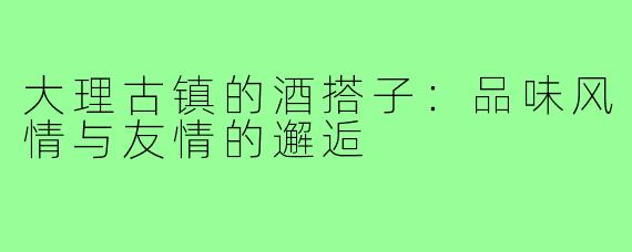 大理古镇的酒搭子：品味风情与友情的邂逅