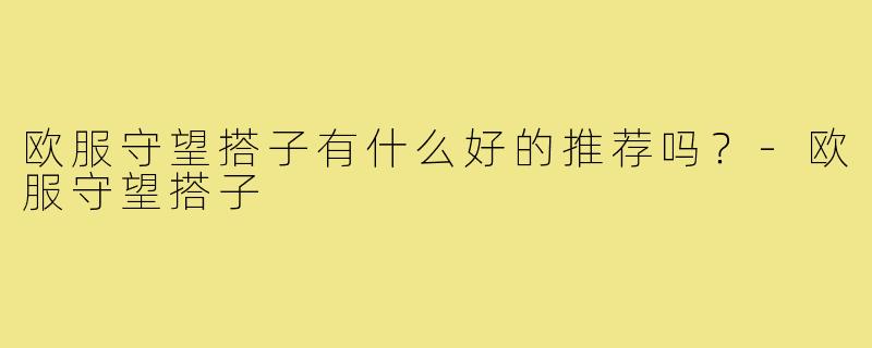 欧服守望搭子有什么好的推荐吗？