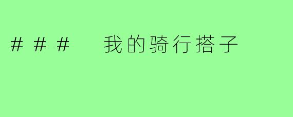### 我的骑行搭子