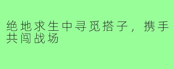 绝地求生中寻觅搭子,携手共闯战场
