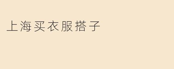 上海买衣服搭子