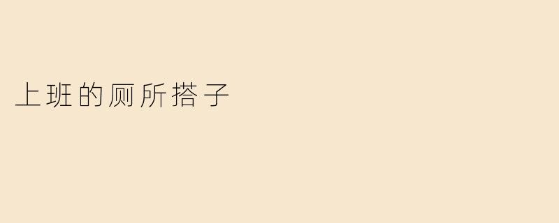 上班的厕所搭子