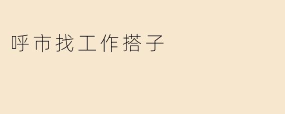 呼市找工作搭子