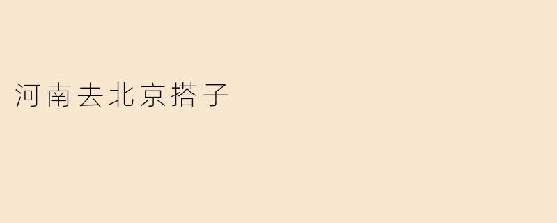 河南去北京搭子
